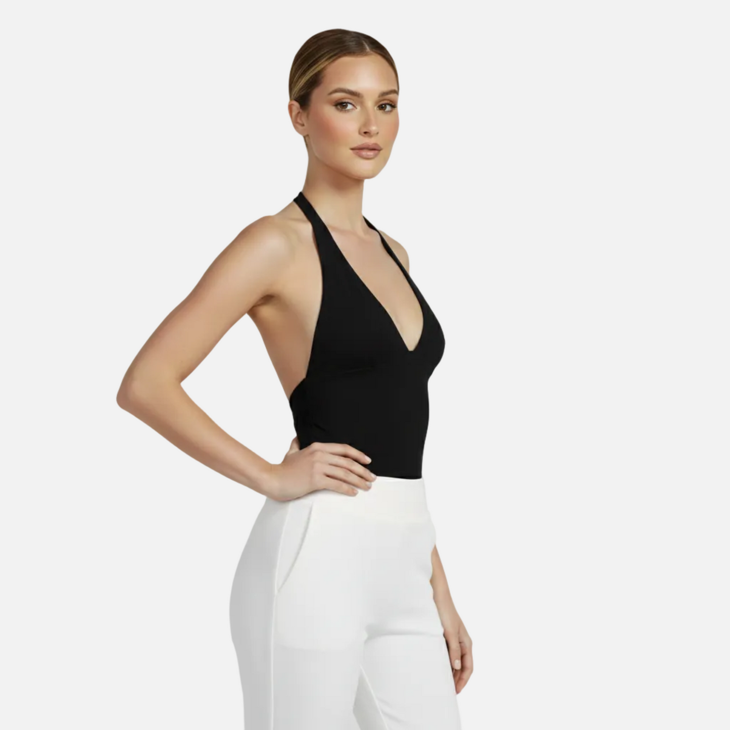 Halter Top Women's V-neck Fitted