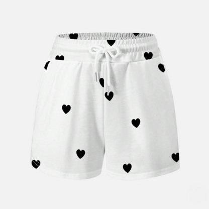 Loungewear Set Women's T-shirt and Drawstring Shorts Print
