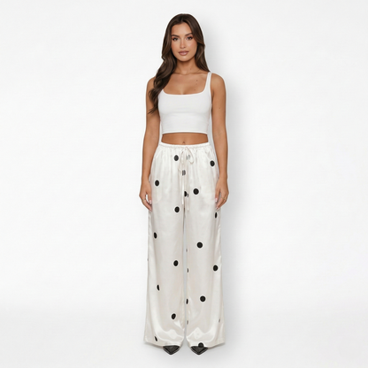 Wide Leg Trousers Women's Drawstring Waist