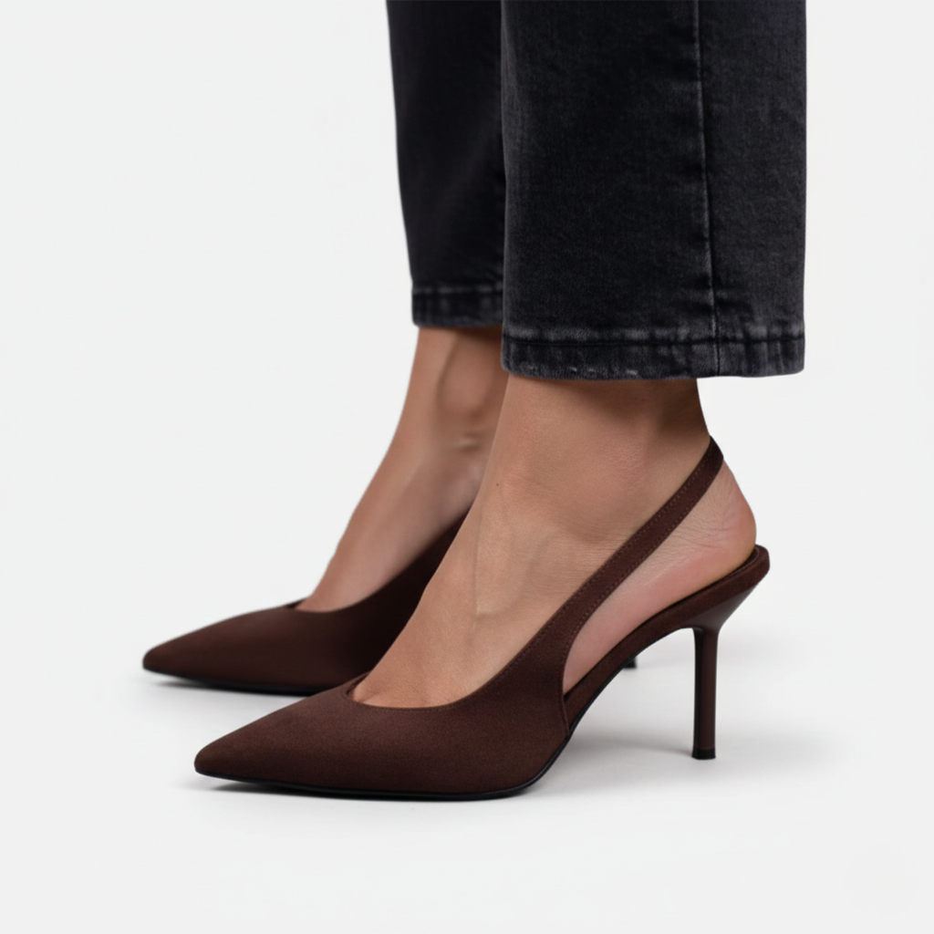 Slingback Heel Women's Pointed Toe Kitten Heel