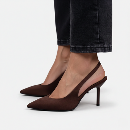 Slingback Heel Women's Pointed Toe Kitten Heel