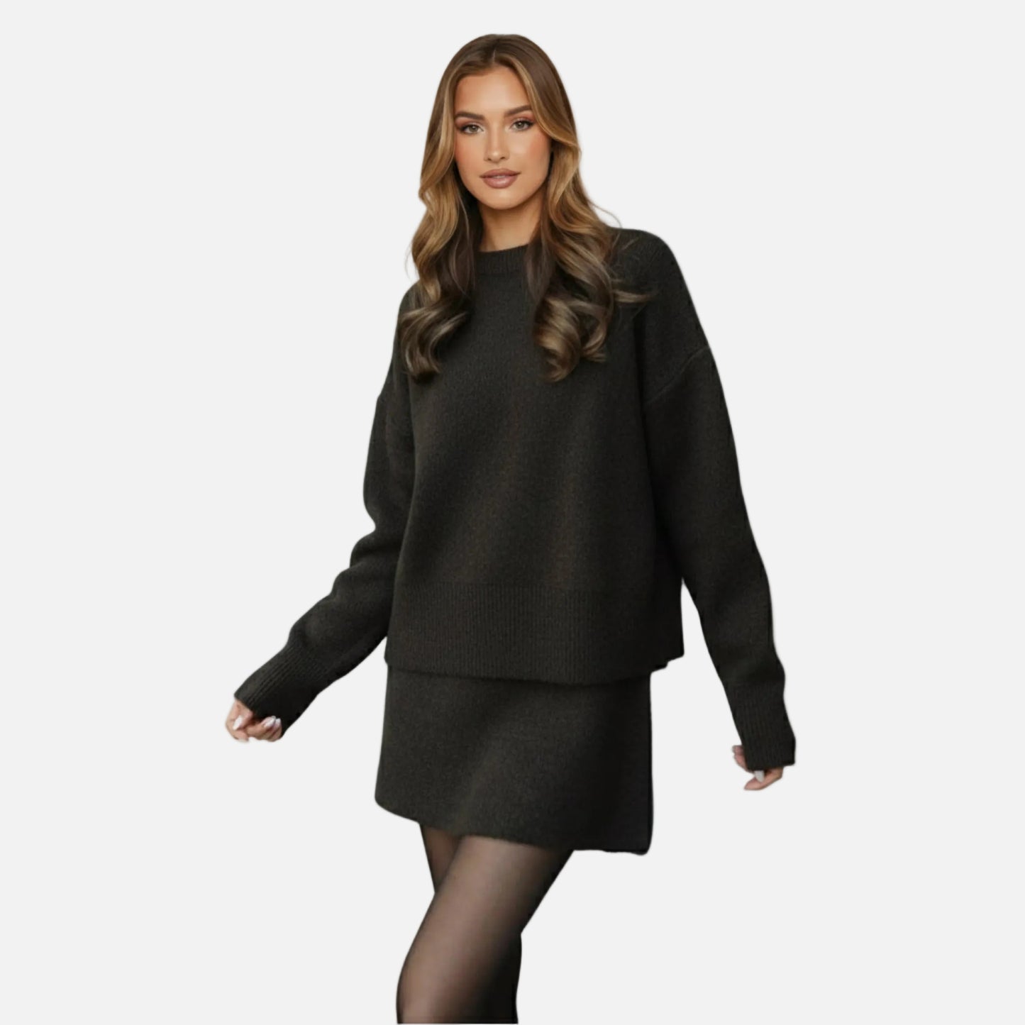 Sweater and Skirt Set Women's Knit Two Piece