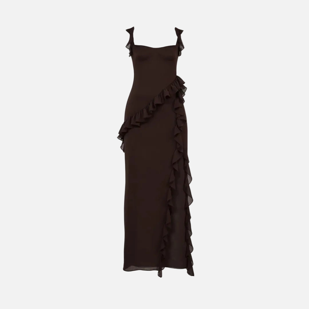 Mavenburry | Women’s Sleeveless Ruffle Detail Maxi Dress