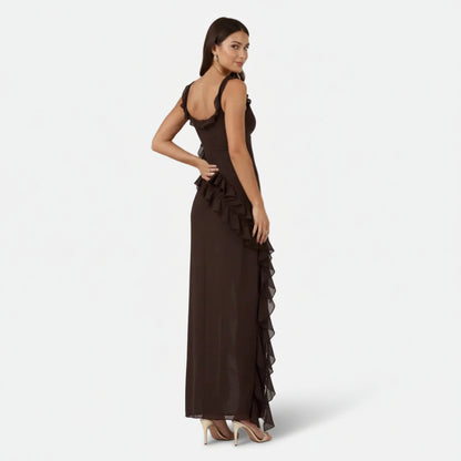 Mavenburry | Women’s Sleeveless Ruffle Detail Maxi Dress