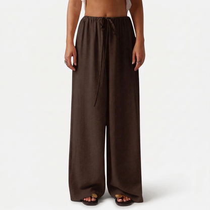 Wide Leg Trousers Women's Drawstring Waist