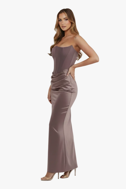 Mavenburry | Women’s Corset-Style Strapless Maxi Dress