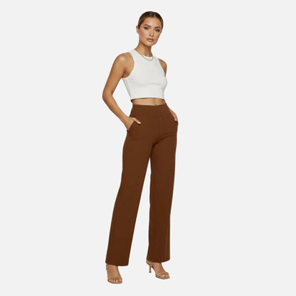 High Waisted Pants Women’s Pull-on Straight Leg