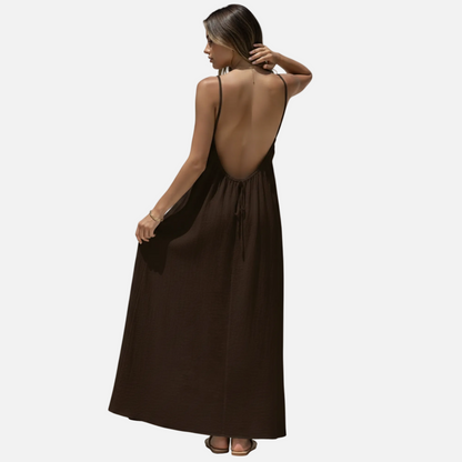Maxi Dress Women's Flowy Spaghetti Strap Backless