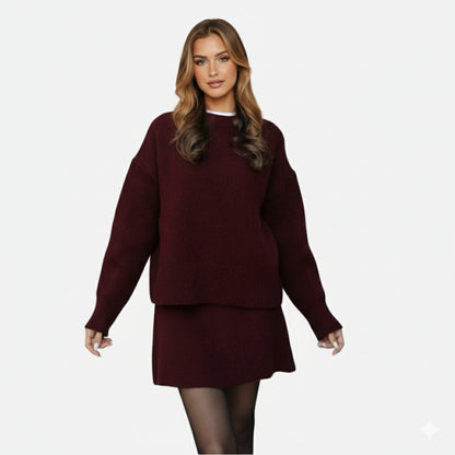 Sweater and Skirt Set Women's Knit Two Piece