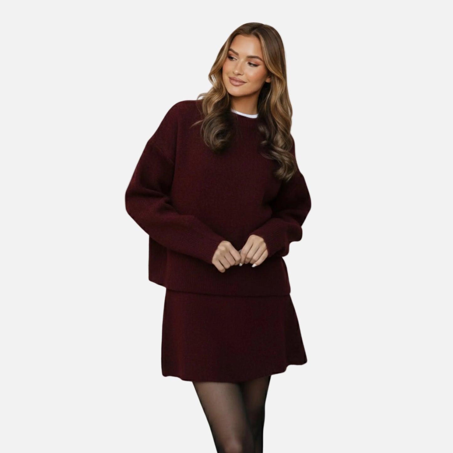 Sweater and Skirt Set Women's Knit Two Piece