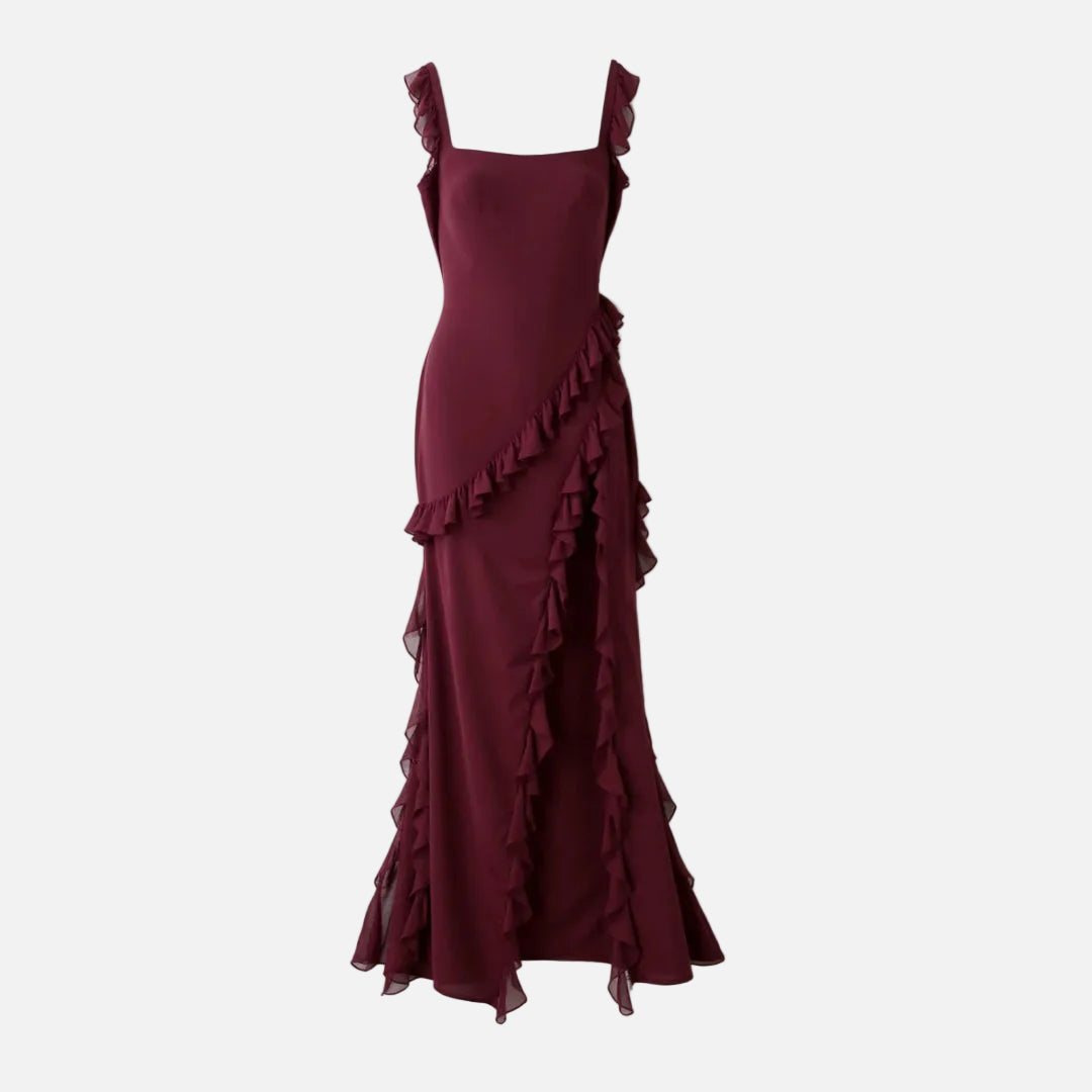 Mavenburry | Women’s Sleeveless Ruffle Detail Maxi Dress