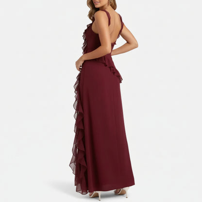 Mavenburry | Women’s Sleeveless Ruffle Detail Maxi Dress