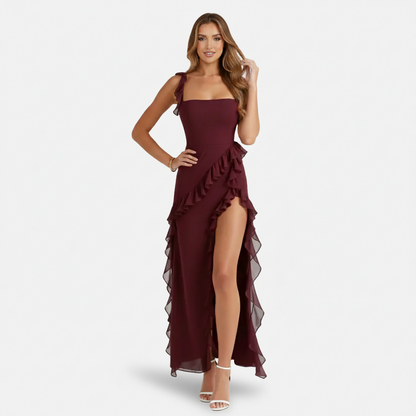Mavenburry | Women’s Sleeveless Ruffle Detail Maxi Dress