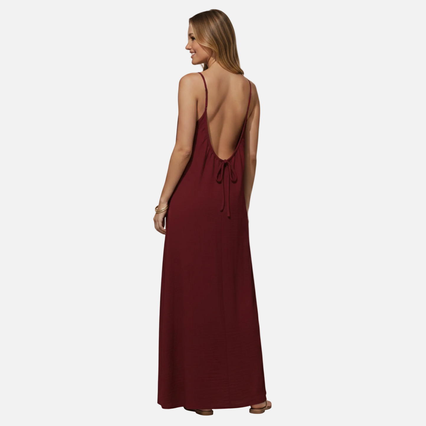 Maxi Dress Women's Flowy Spaghetti Strap Backless