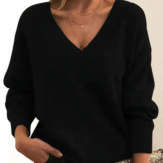 Cashmere Women's Jumper with V-Neck – Amira Autumn Magic