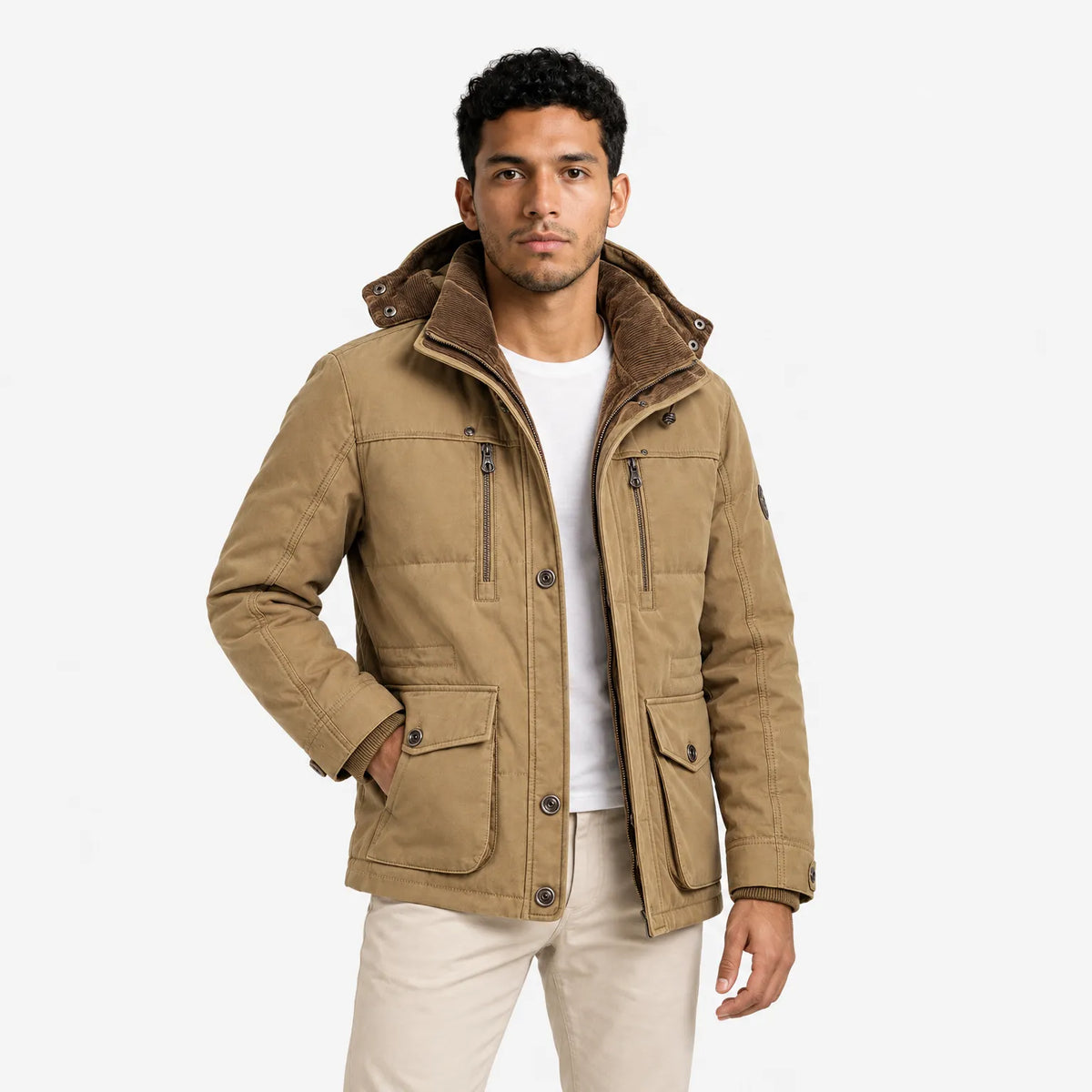 Comfortable Men's Winter Jacket with Multiple Pockets - Max