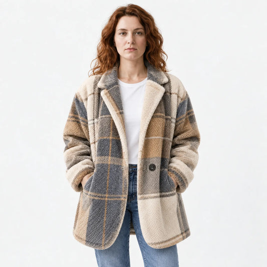 Cosy Multi-Colour Checked Coat