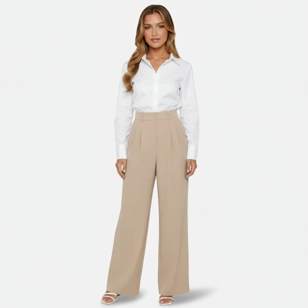 Mavenburry | Women’s High Waisted Wide Leg Tailored Trousers