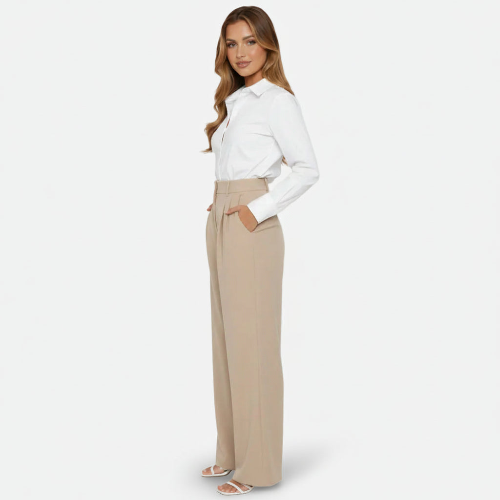 Mavenburry | Women’s High Waisted Wide Leg Tailored Trousers