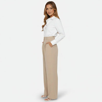 Mavenburry | Women’s High Waisted Wide Leg Tailored Trousers