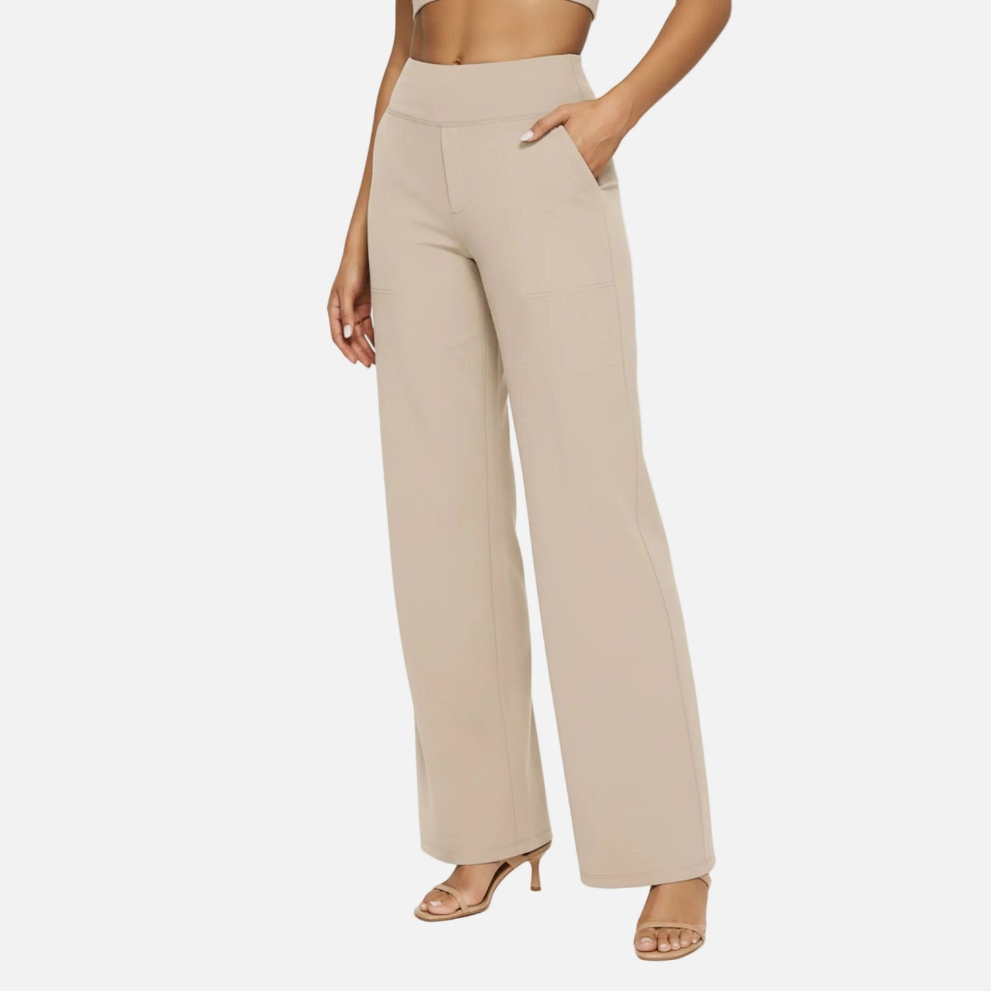 High Waisted Pants Women’s Pull-on Straight Leg