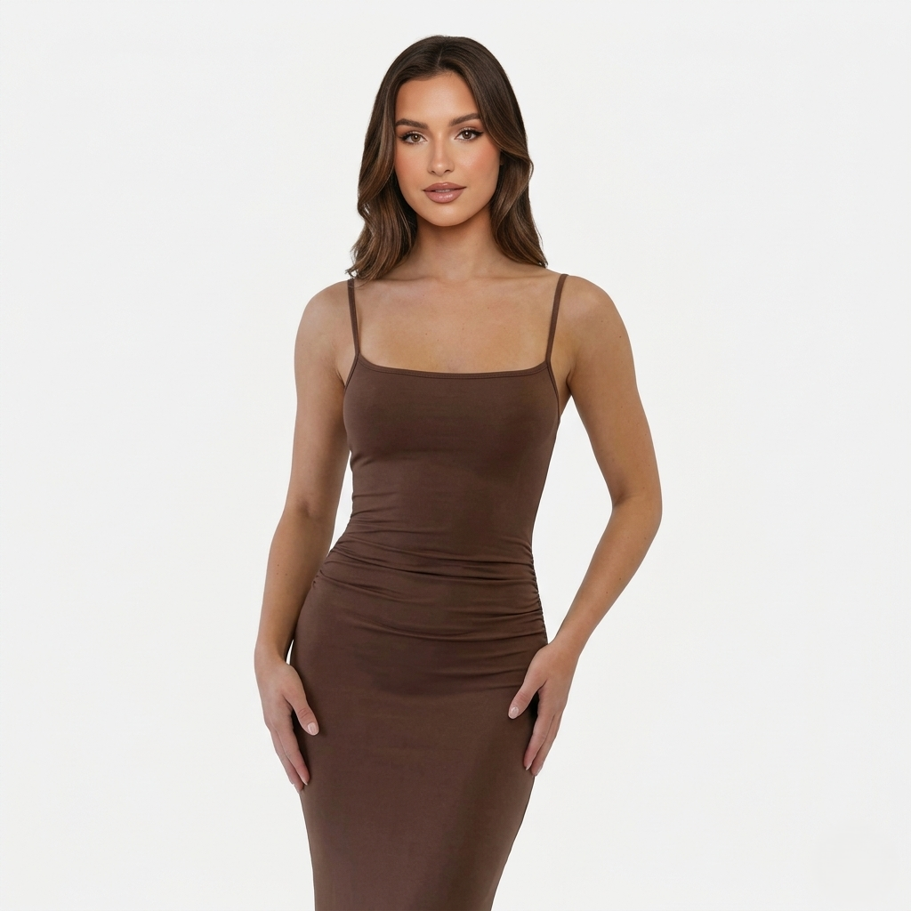 Bodycon Maxi Dress Women's Sleeveless Cami Strap