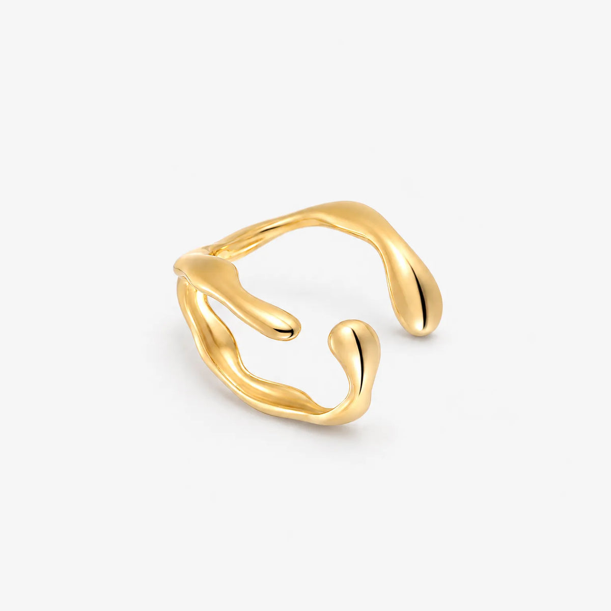Drift Adjustable Open Ring – Organic Wave Design