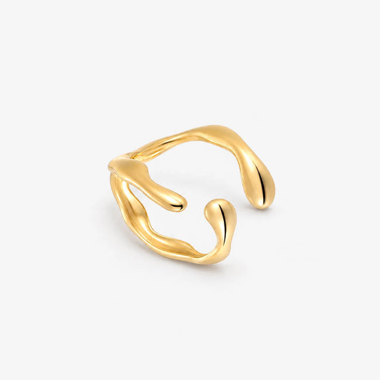 Drift Adjustable Open Ring – Organic Wave Design