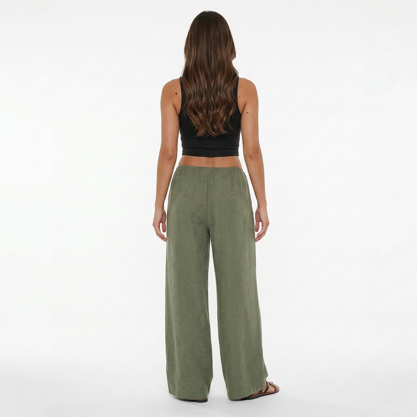 Wide Leg Trousers Women's Drawstring Waist