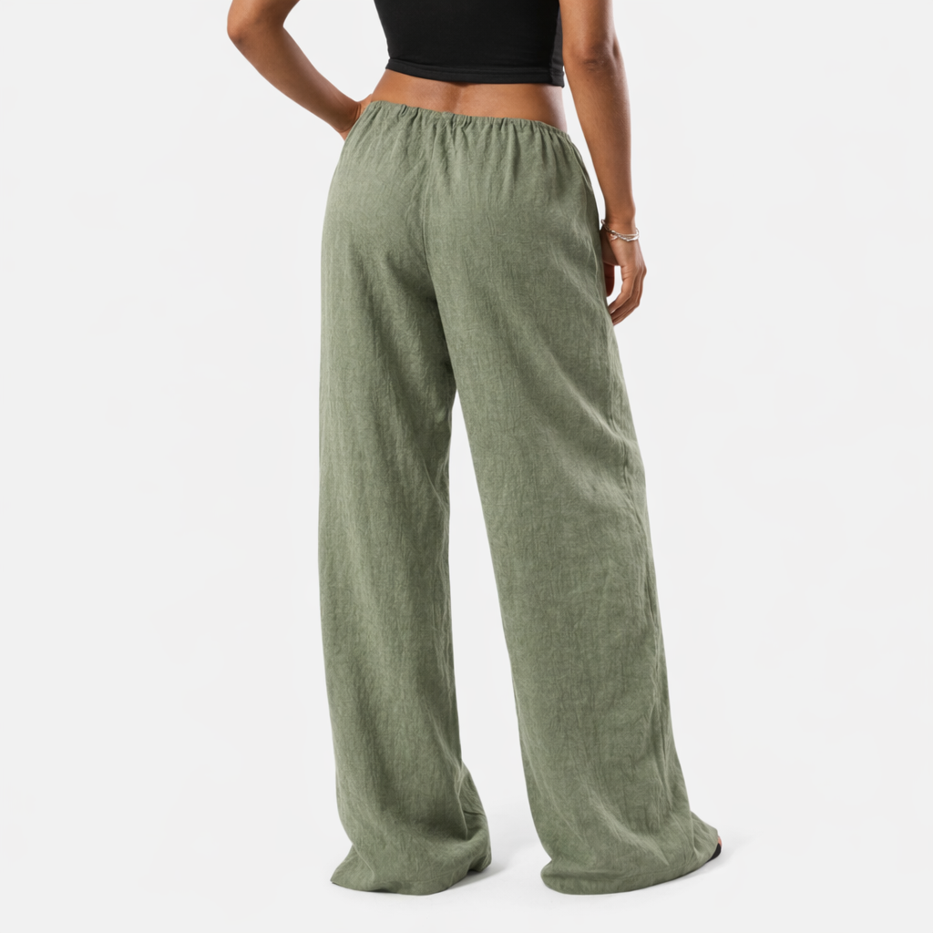 Wide Leg Trousers Women's Drawstring Waist