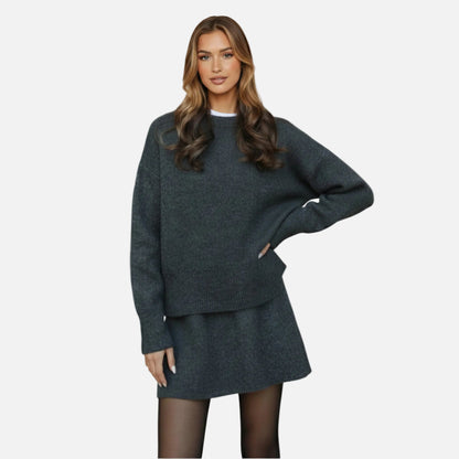 Sweater and Skirt Set Women's Knit Two Piece