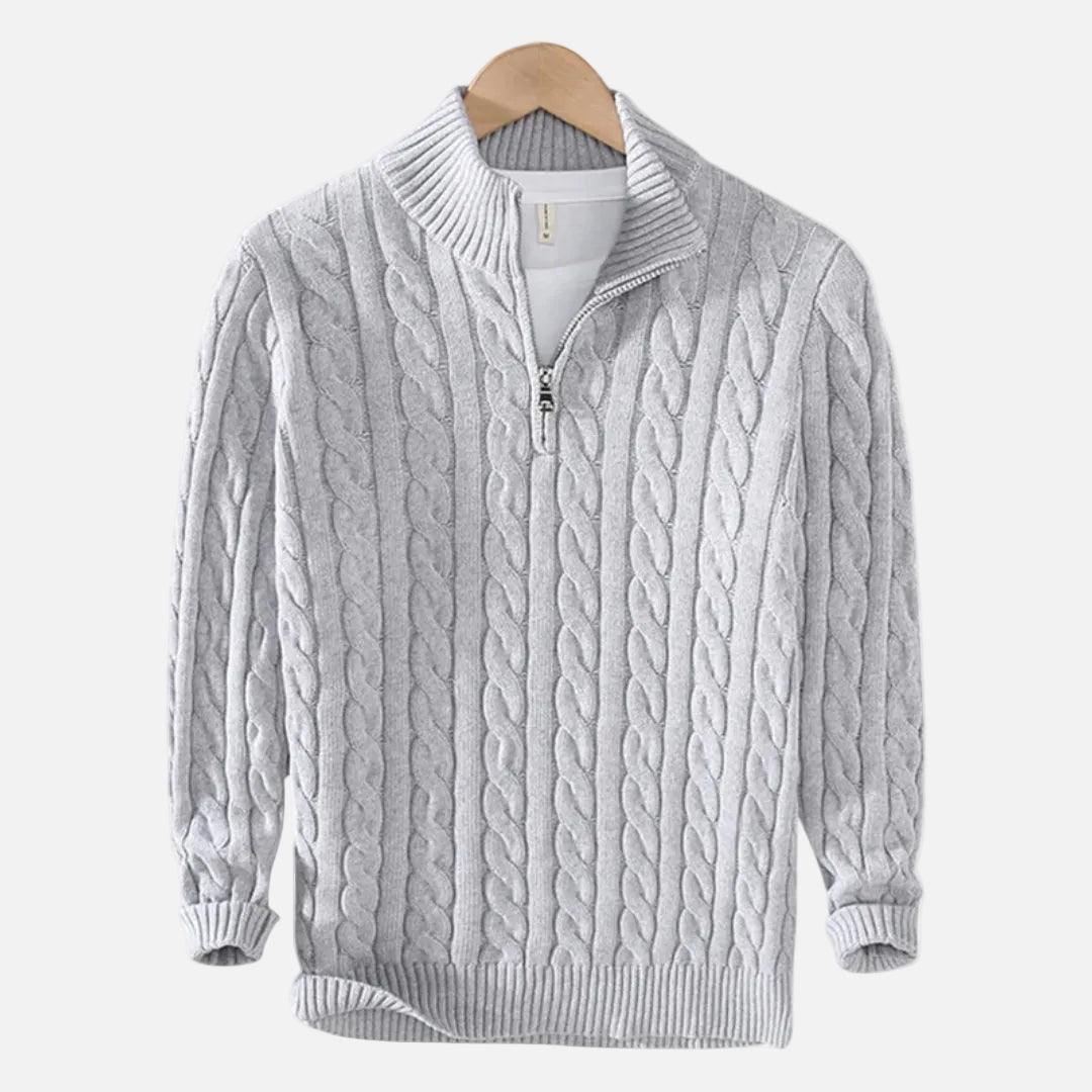 Mavenburry | Men’s Cable Knit Half Zip Sweater