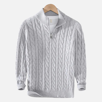 Mavenburry | Men’s Cable Knit Half Zip Sweater