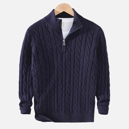 Mavenburry | Men’s Cable Knit Half Zip Sweater