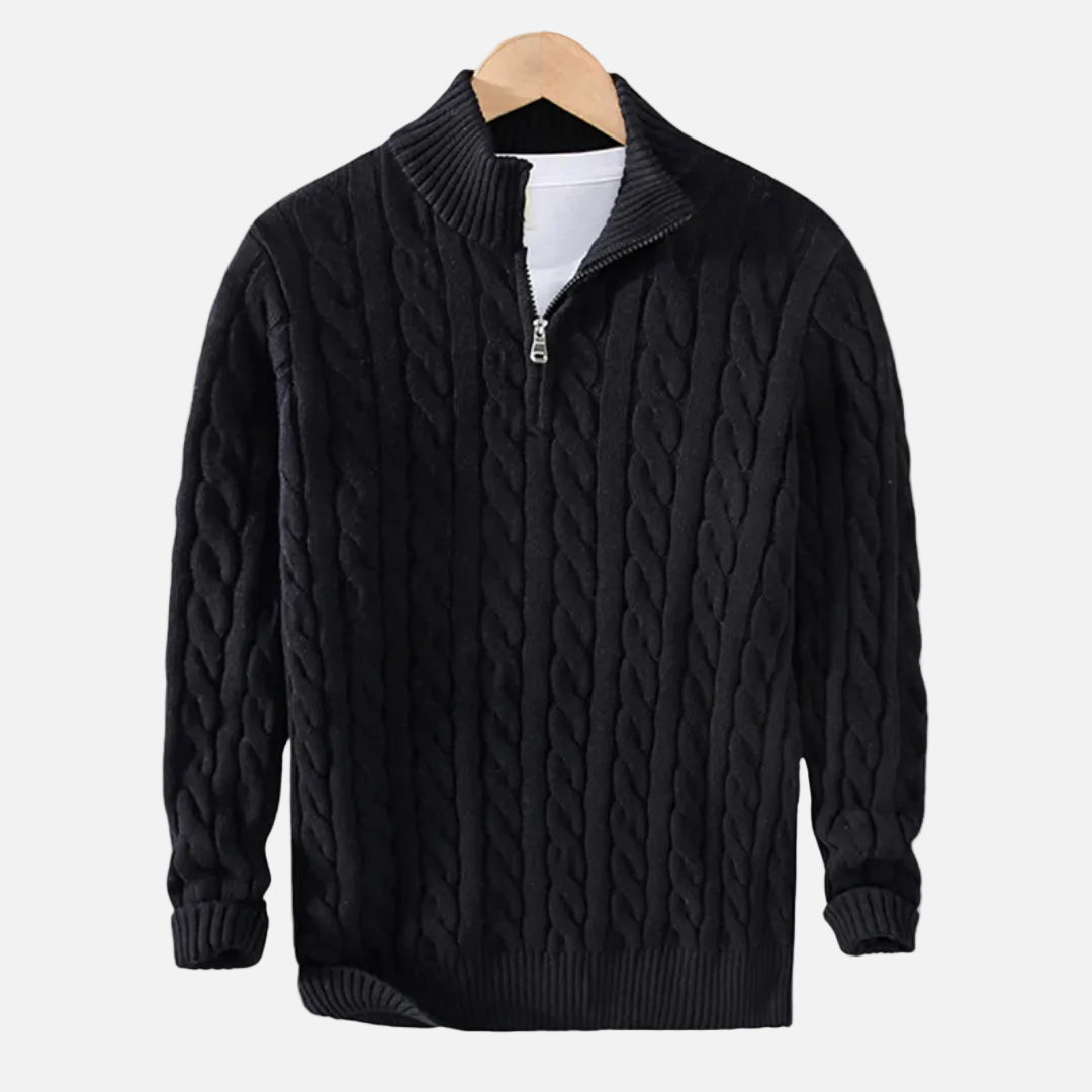 Mavenburry | Men’s Cable Knit Half Zip Sweater