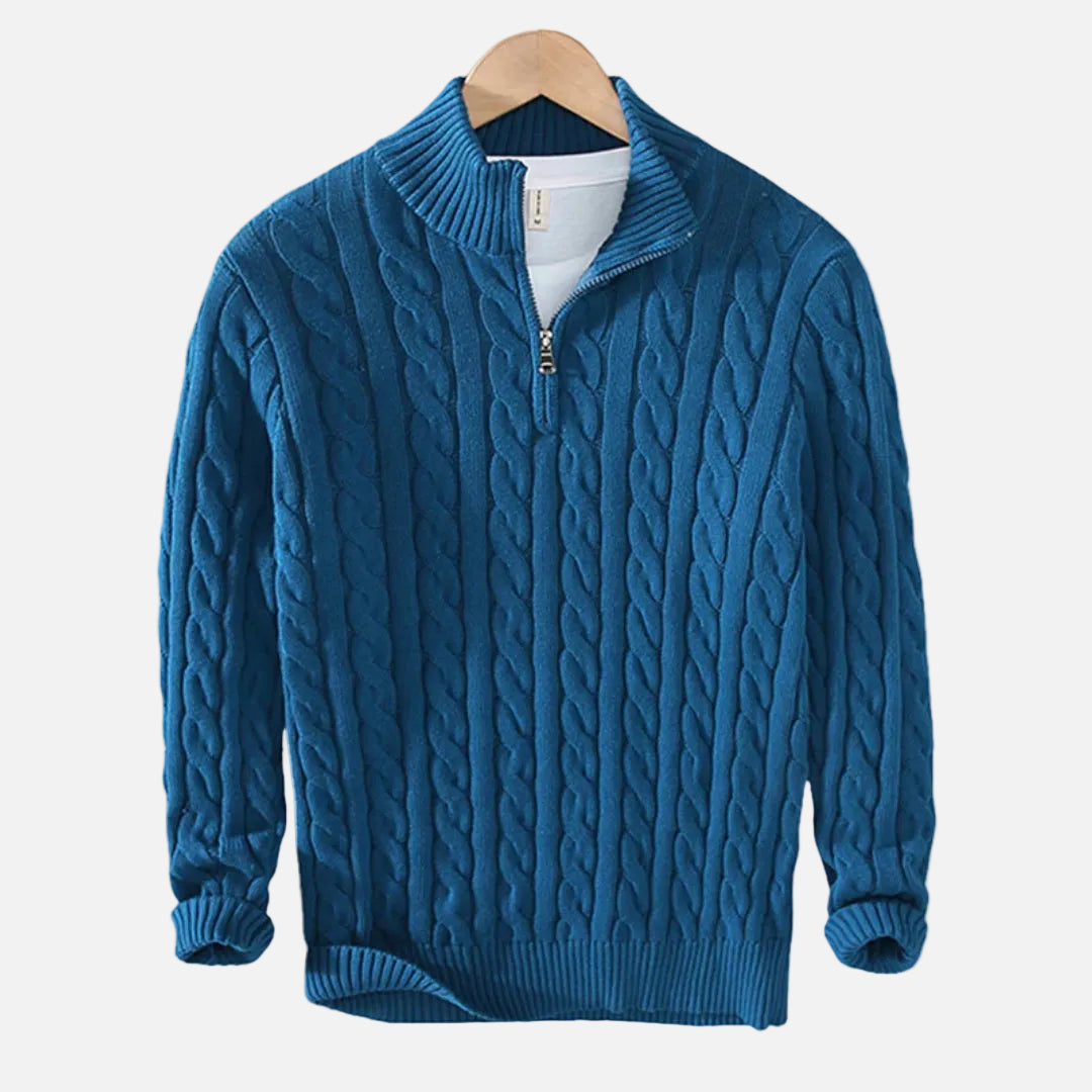 Mavenburry | Men’s Cable Knit Half Zip Sweater