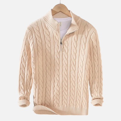 Mavenburry | Men’s Cable Knit Half Zip Sweater
