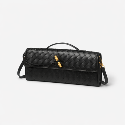 Handbag Women's Woven Leather Flap Closure
