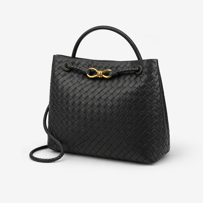 Handbag Women's Woven Leather Top Handle Crossbody Strap