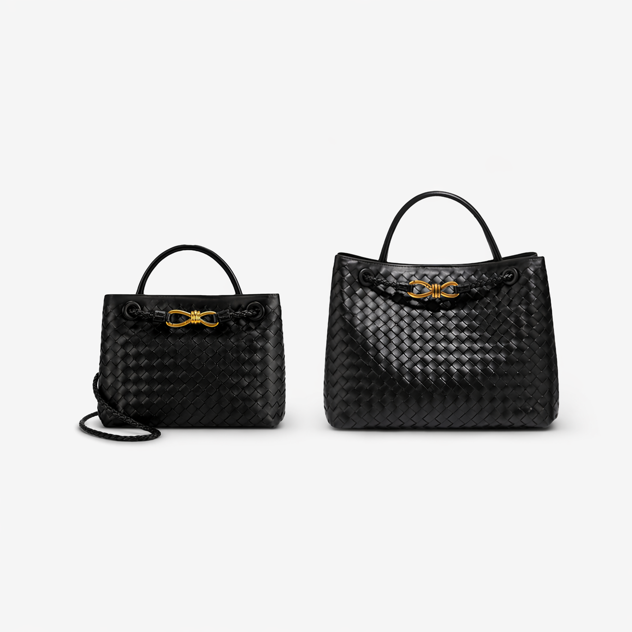 Handbag Women's Woven Leather Top Handle Crossbody Strap