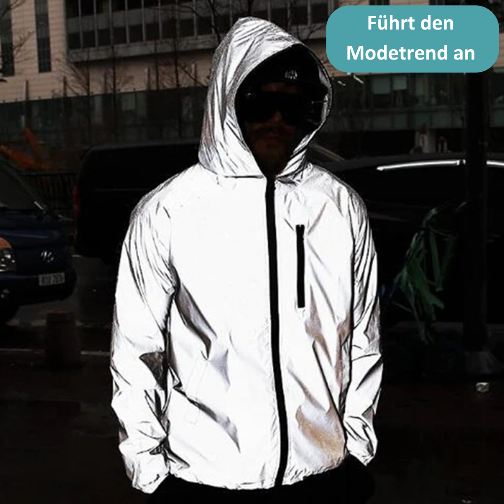 Highly Reflective Waterproof Unisex Raincoat - LumiSafe