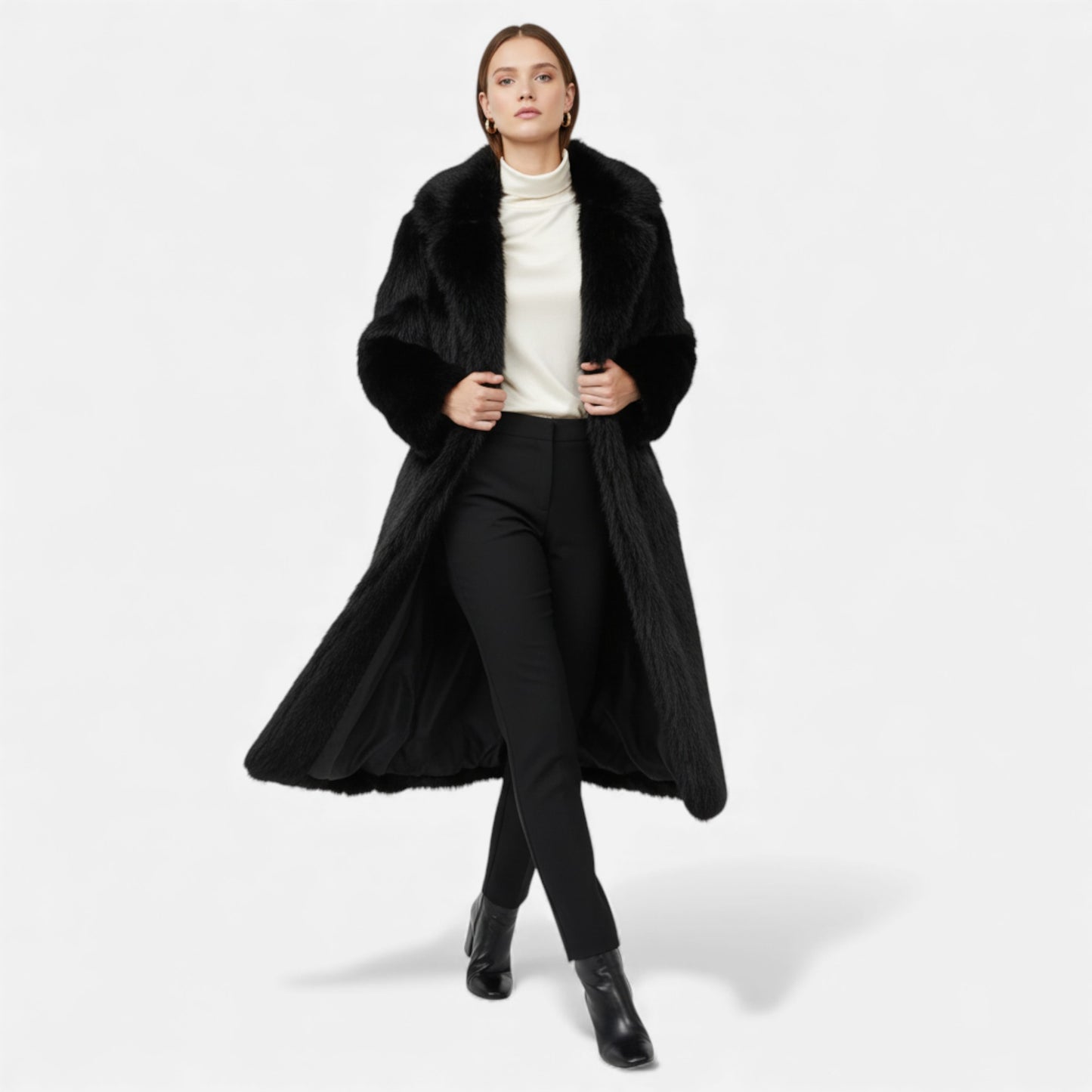 Mavenburry | Women’s Long Faux-Fur Overcoat
