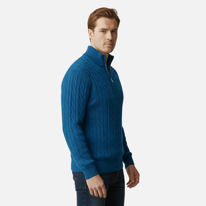 Mavenburry | Men’s Cable Knit Half Zip Sweater