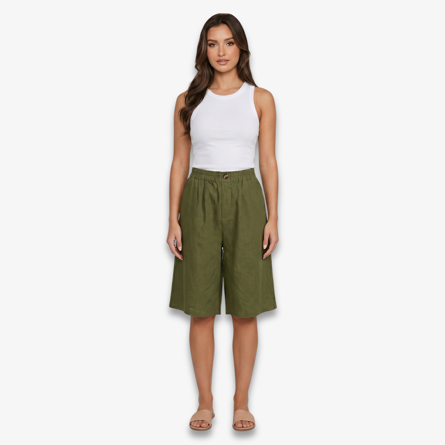 Longline Shorts Women’s Elastic Waist Casual