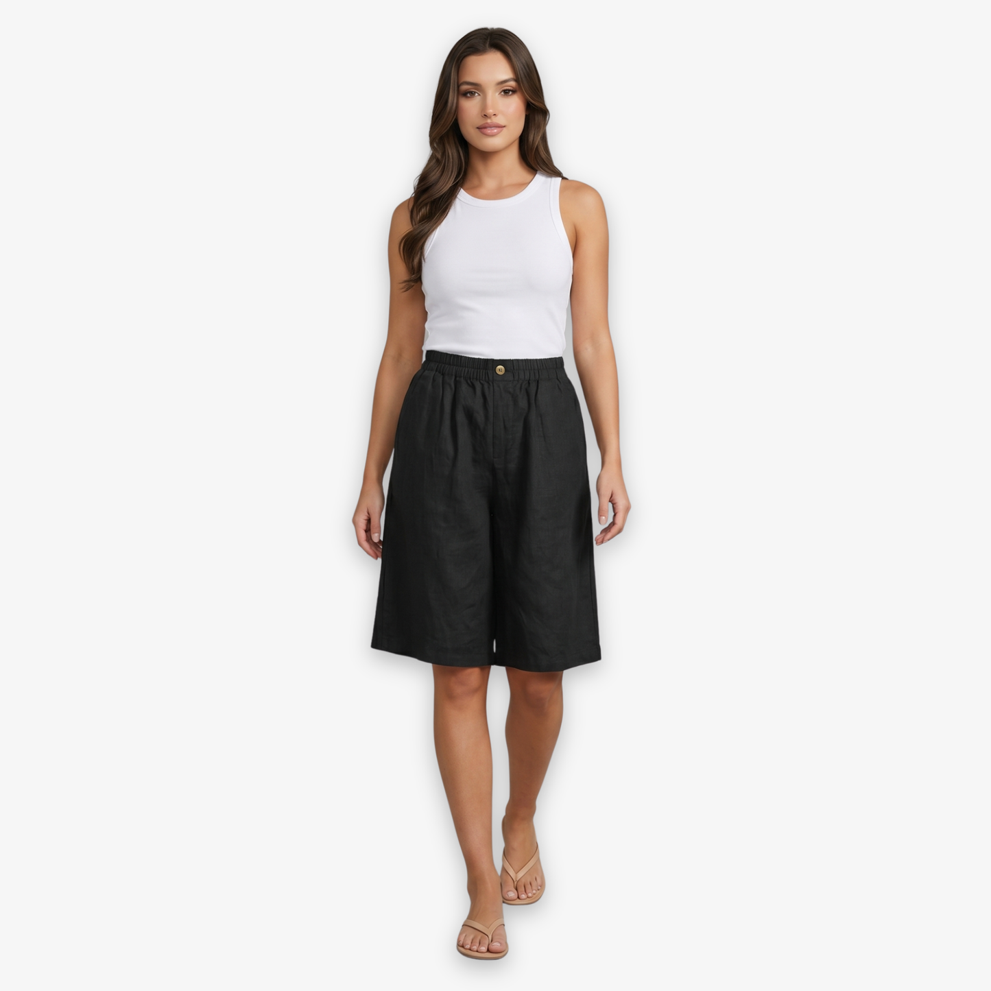 Longline Shorts Women’s Elastic Waist Casual
