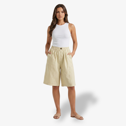 Longline Shorts Women’s Elastic Waist Casual