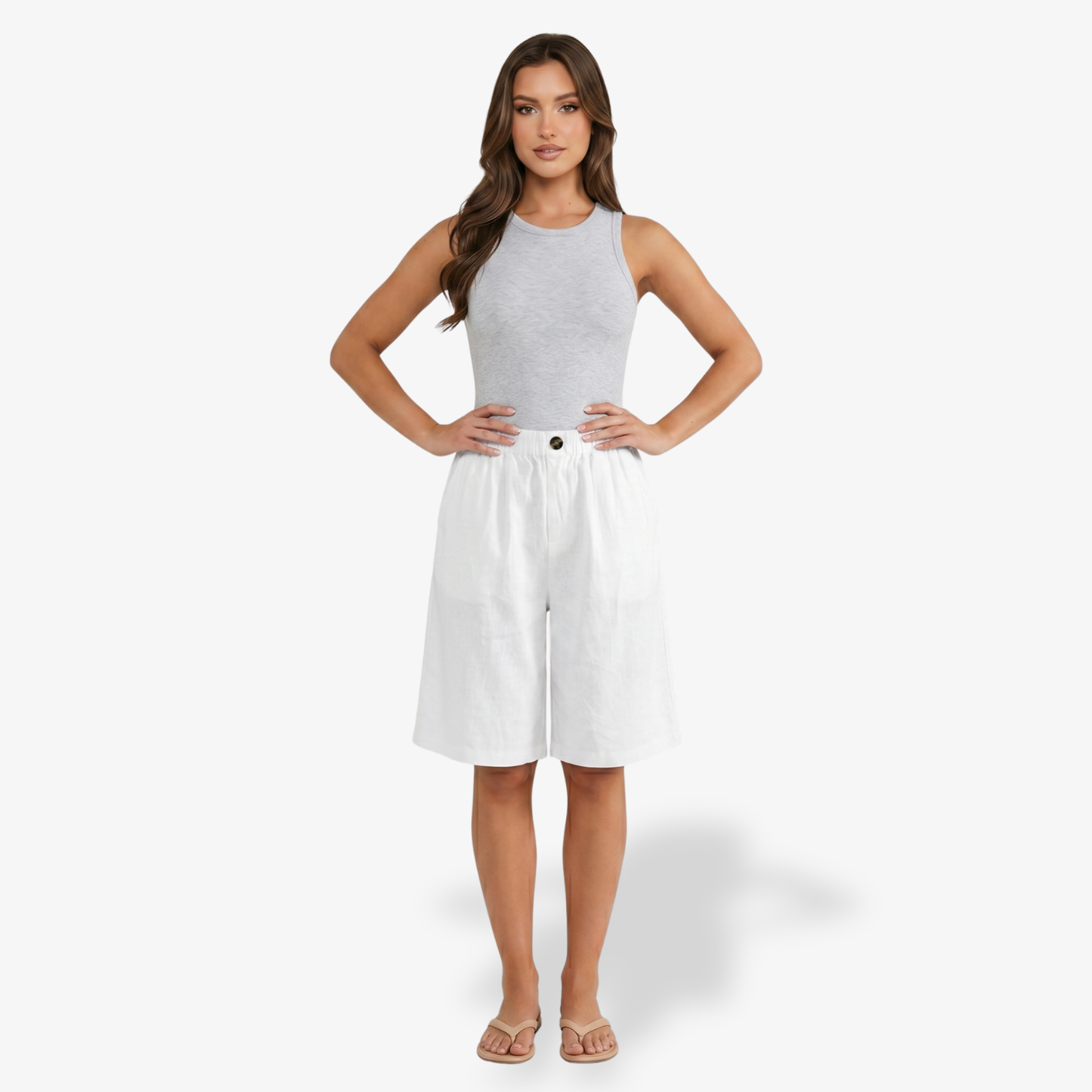 Longline Shorts Women’s Elastic Waist Casual