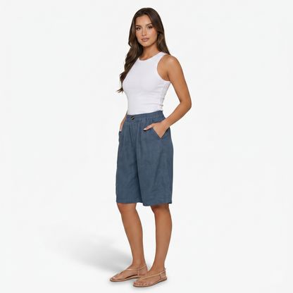 Longline Shorts Women’s Elastic Waist Casual