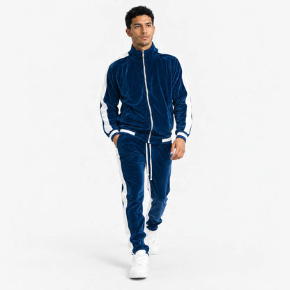 Luxe Velvet Tracksuit with Zip for Men - Mason