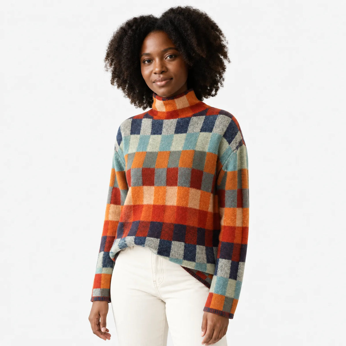 Luxurious Checked Women's Jumper - Eveline
